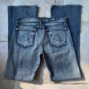 Y2K Rock & Republic Low Rise Jeans‎ Sequin Pocket Bootcut Size 28 30.25" Inseam